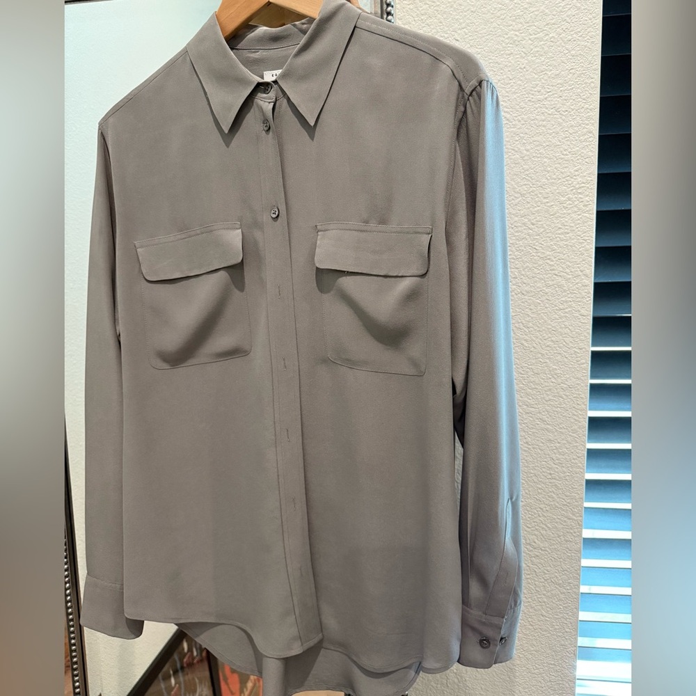 Equipment Grey Button-Up Shirt - XS